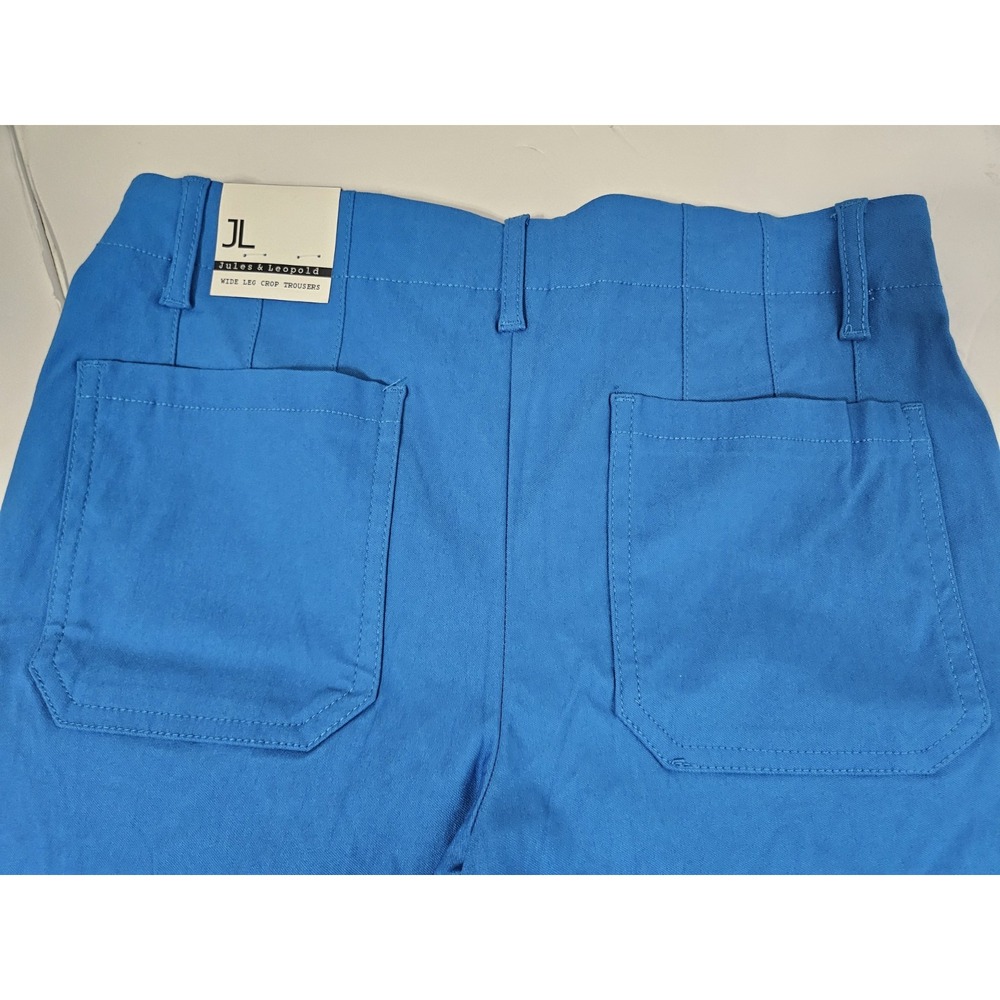 New Jules & Leopold Wide Leg Crop Trousers Royal Blue Womens Size Small 28 Inch - Picture 5 of 9